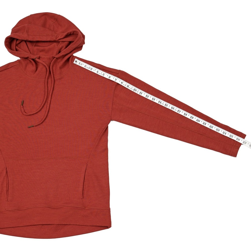 WoolX Hoodie Women's XS Merino Wool Blend Pullover Sweatshirt Rust Performance - Picture 4 of 6
